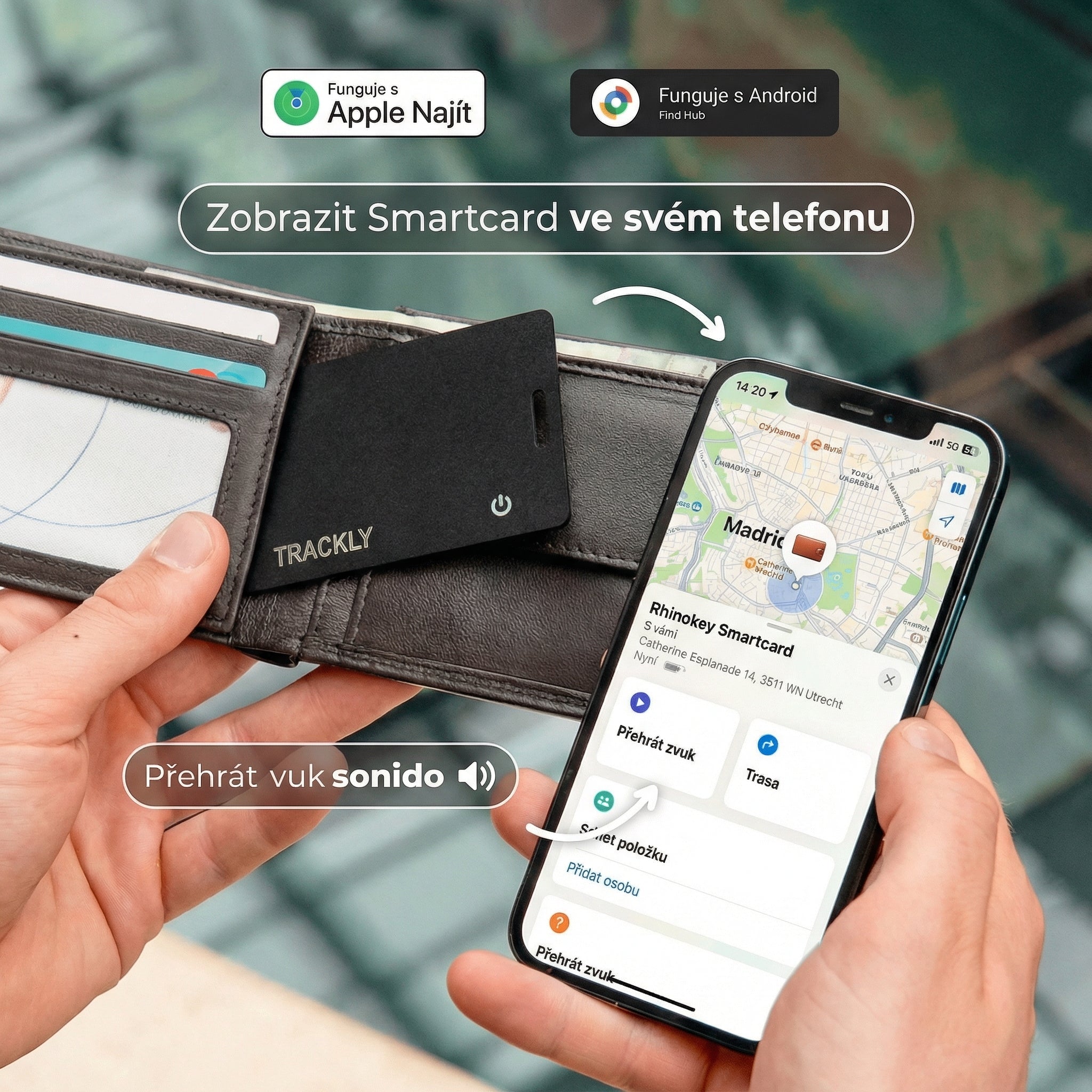 Trackly Card™ — Najdi svou peněženku kdekoliv